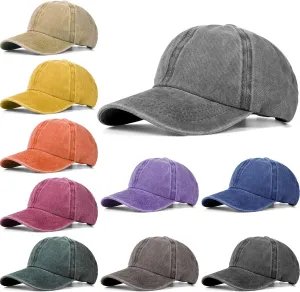 10 Pack Kids Baseball Hats Distressed Washed Toddler Plain Baseball Hats Adjustable Summer Trucker Hats for Boys Girls Multi Colors