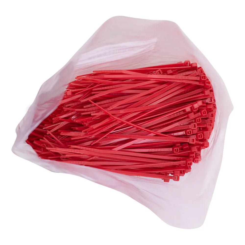 1000 Pc Bag Red Nylon 4" Cable Zip Ties Self Locking Head UV Heat Crafts Home