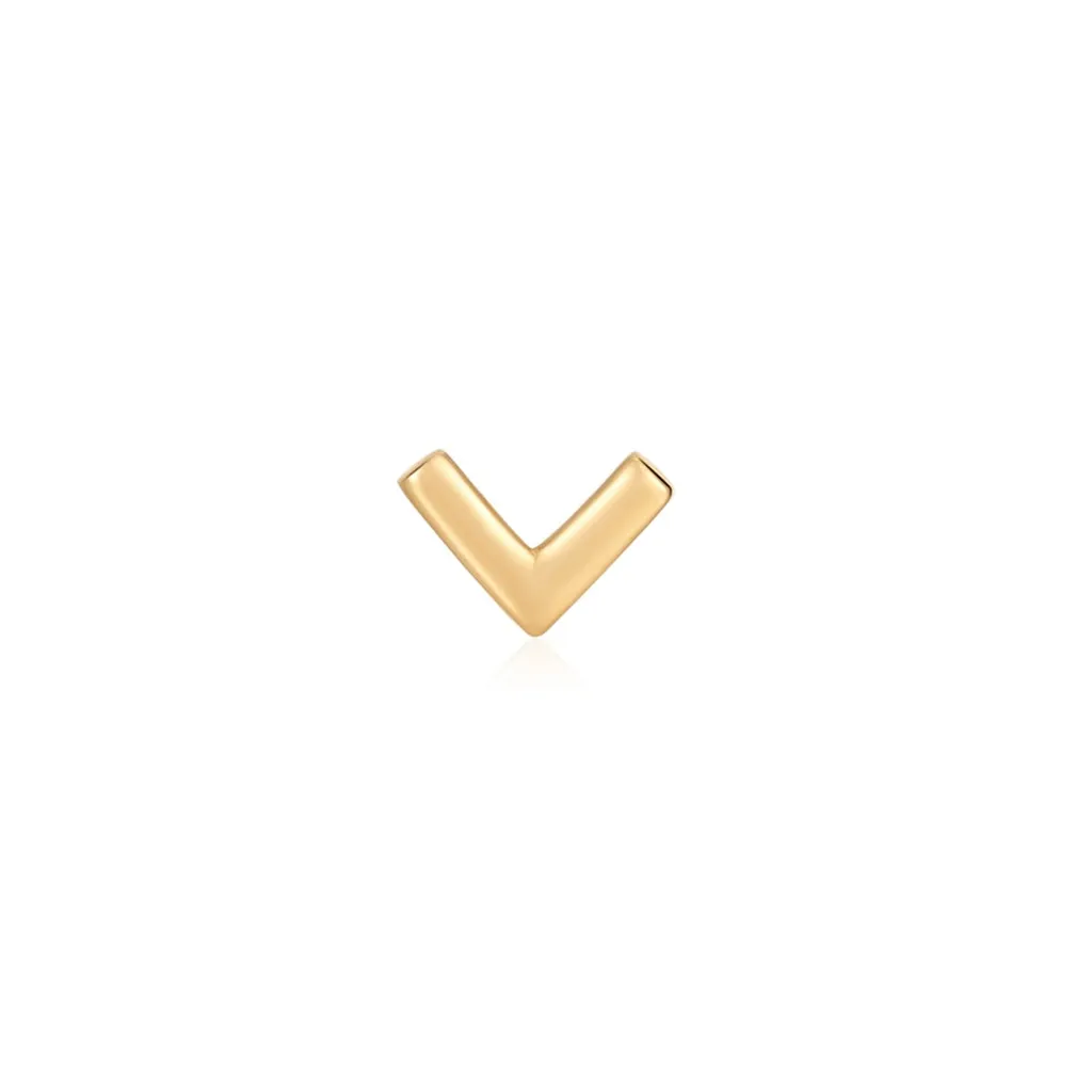 14K Yellow Gold Wishbone Stud Earrings by Aurelie Gi