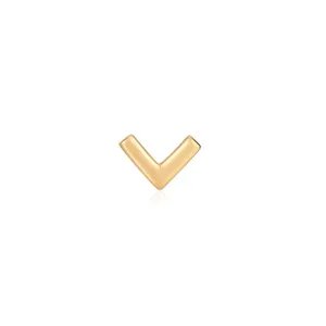 14K Yellow Gold Wishbone Stud Earrings by Aurelie Gi