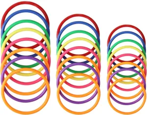 24Pcs Plastic Ring Toss Game Set Rings for Ring Toss for Kids Outdoor Games Plastic Carnival Rings Carnival Games for Carnival Party and Parent-Child Games