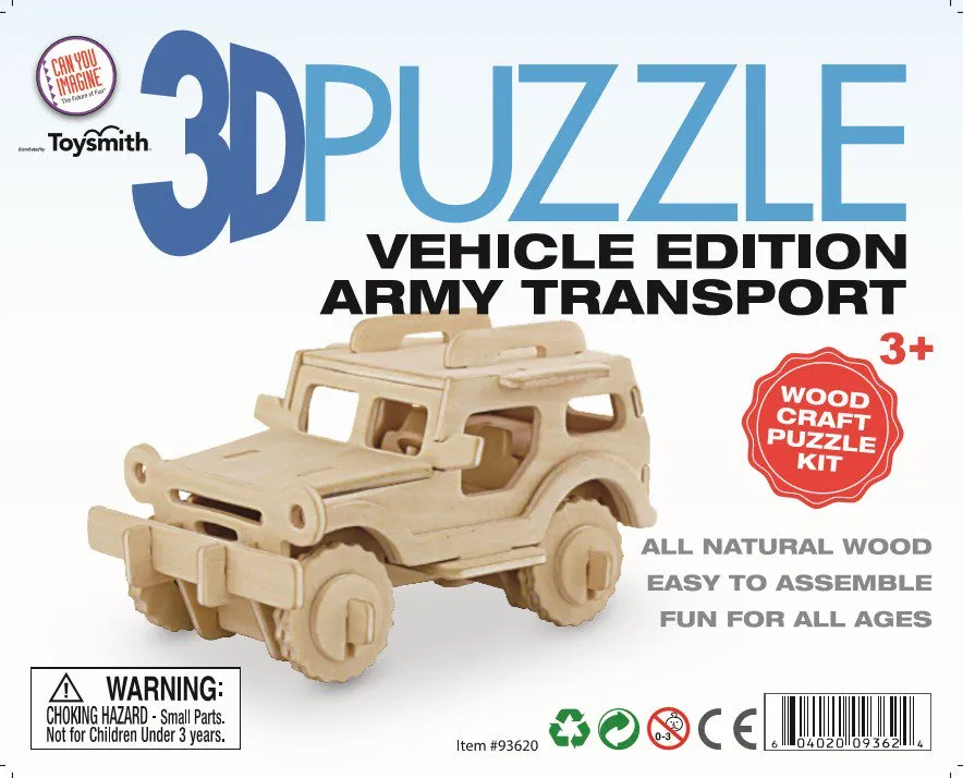 3D Wooden Puzzle Vehicles Assorted Styles