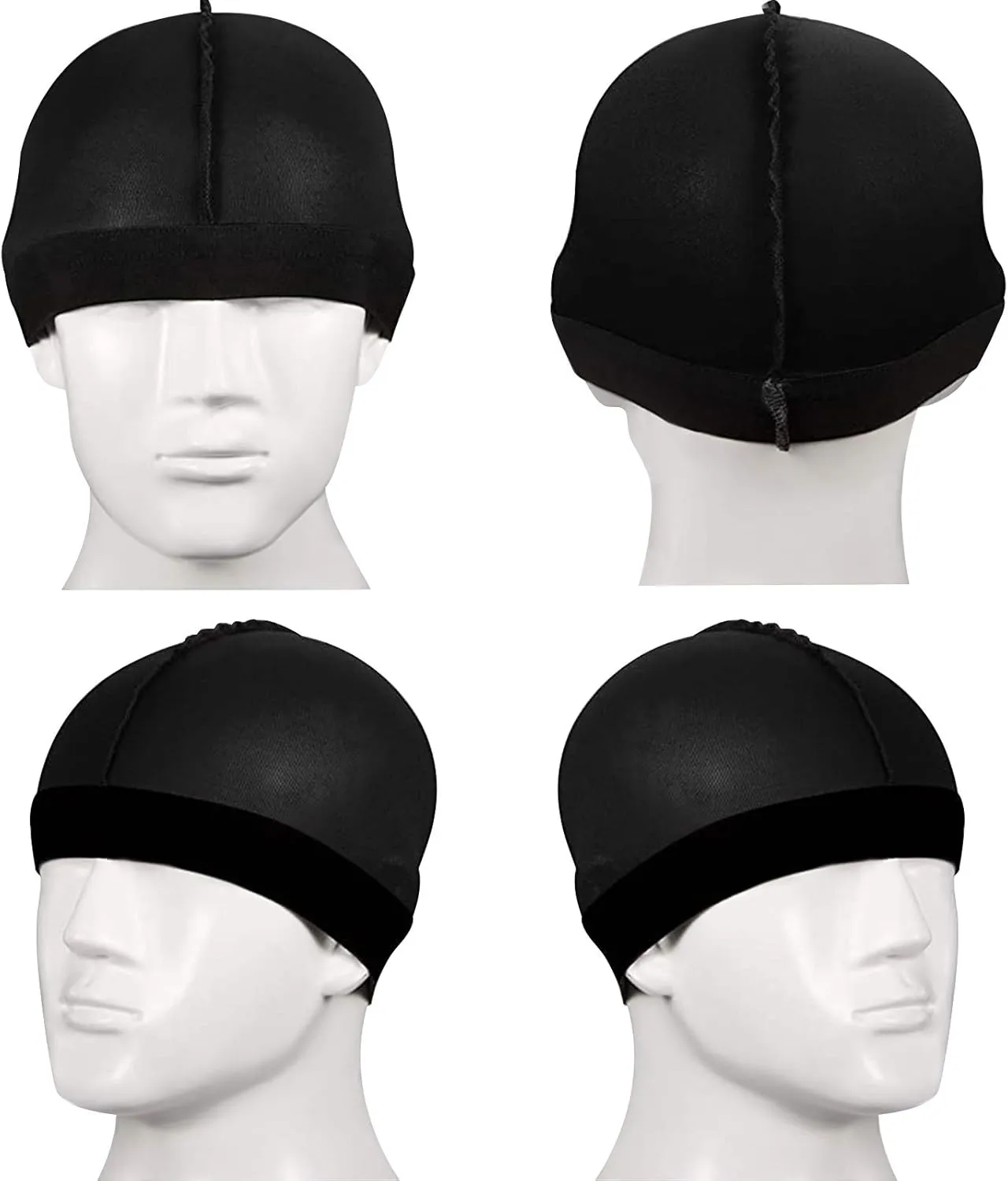 4 Pieces Wave Caps Stocking Caps for Kids Wave Hair Caps Satin Sleep Cap Elastic Baby Bonnet for Boys Baby Toddler