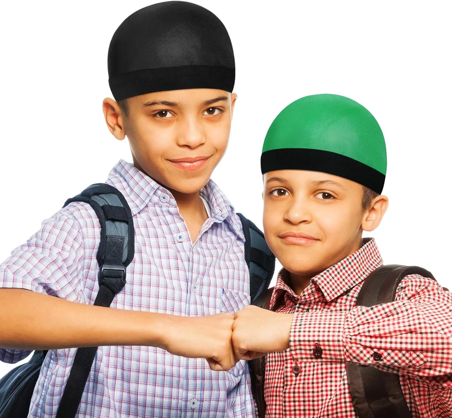 4 Pieces Wave Caps Stocking Caps for Kids Wave Hair Caps Satin Sleep Cap Elastic Baby Bonnet for Boys Baby Toddler