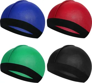4 Pieces Wave Caps Stocking Caps for Kids Wave Hair Caps Satin Sleep Cap Elastic Baby Bonnet for Boys Baby Toddler