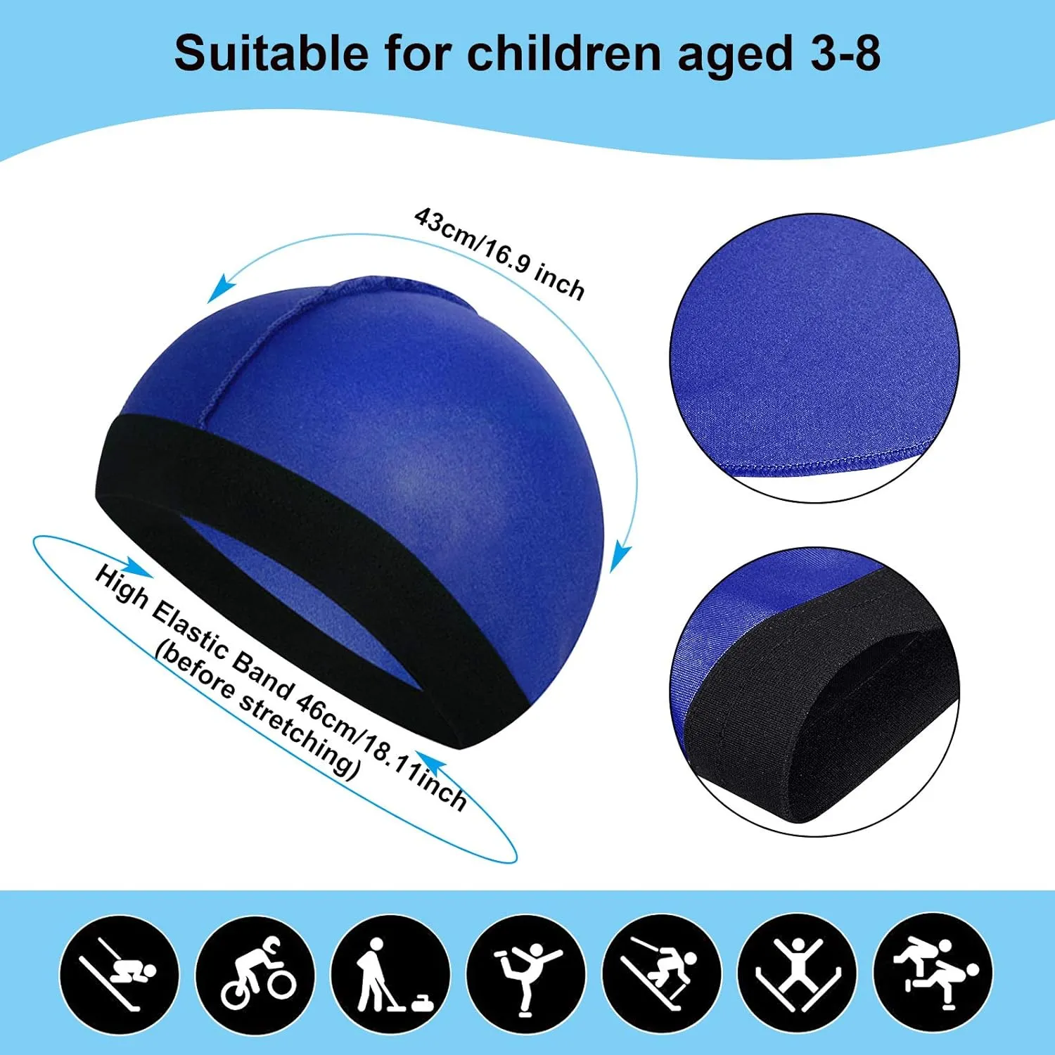 4 Pieces Wave Caps Stocking Caps for Kids Wave Hair Caps Satin Sleep Cap Elastic Baby Bonnet for Boys Baby Toddler