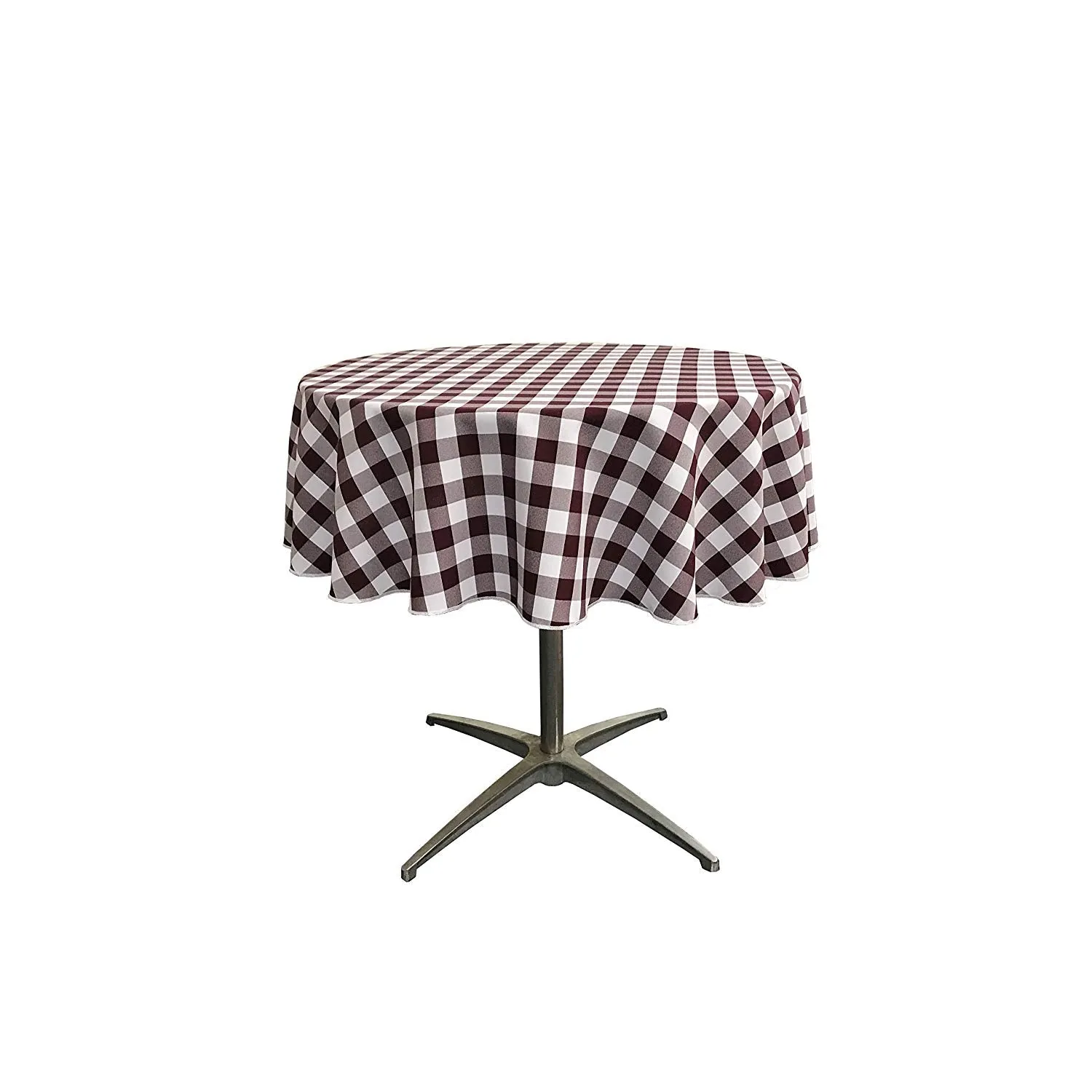 54" ROUND TABLECLOTH POLYESTER CHECKERED
