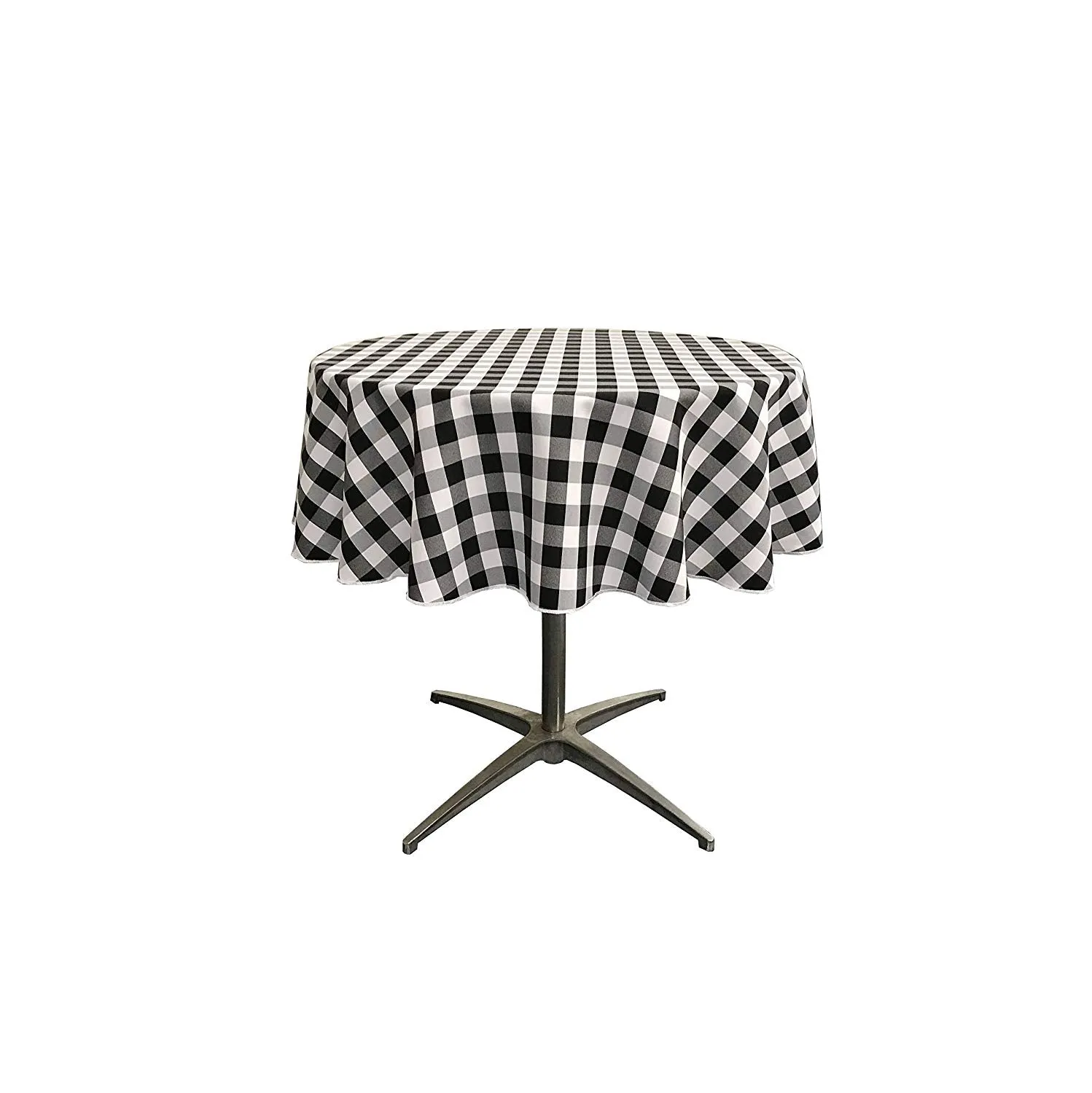 54" ROUND TABLECLOTH POLYESTER CHECKERED