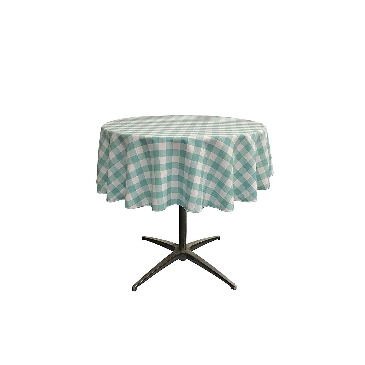 54" ROUND TABLECLOTH POLYESTER CHECKERED