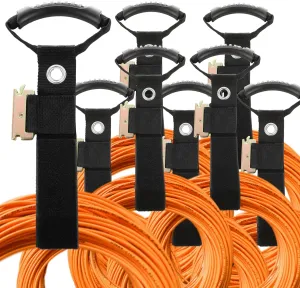 8 Pack Extension Cord Organizer Black E Track Accessories 16 Etrack Extension Cord Strap Holder Heavy Duty Air Hose Straps Storage Straps Rope, Cable, Cord Hangers for Wall E-Track Management