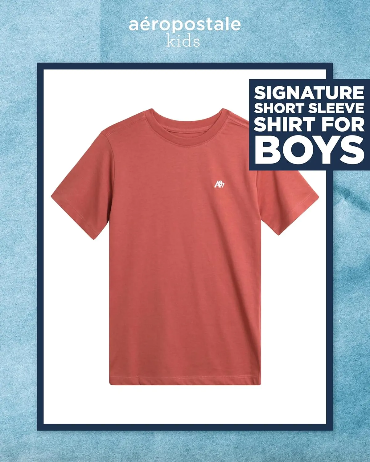 AEROPOSTALE Boys T-Shirt - Kids Basic Cotton Short Sleeve Shirt - Classic Crewneck Graphic Tee for Boys (4-16)