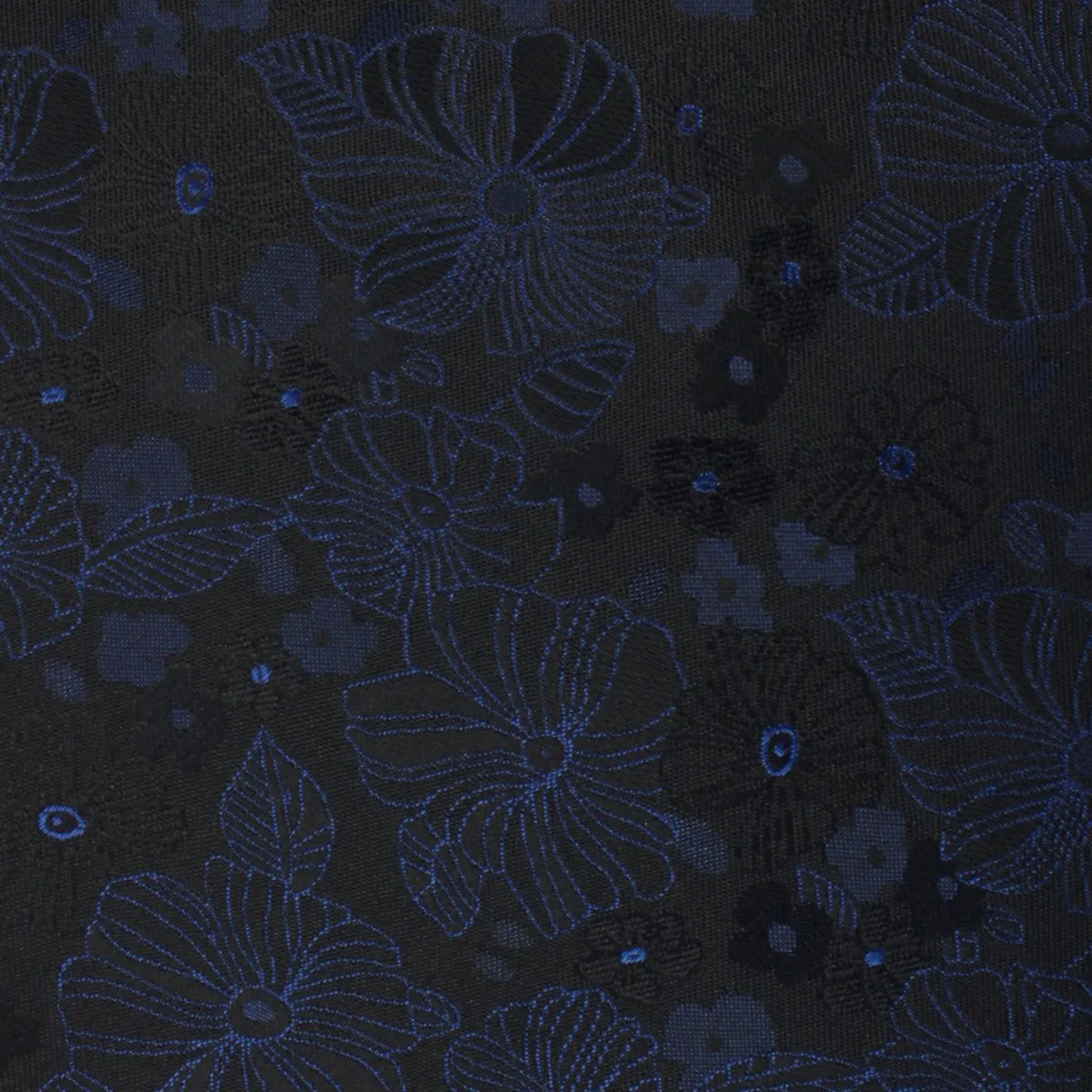 Asagao Midnight Blue-Black Floral Skinny Tie