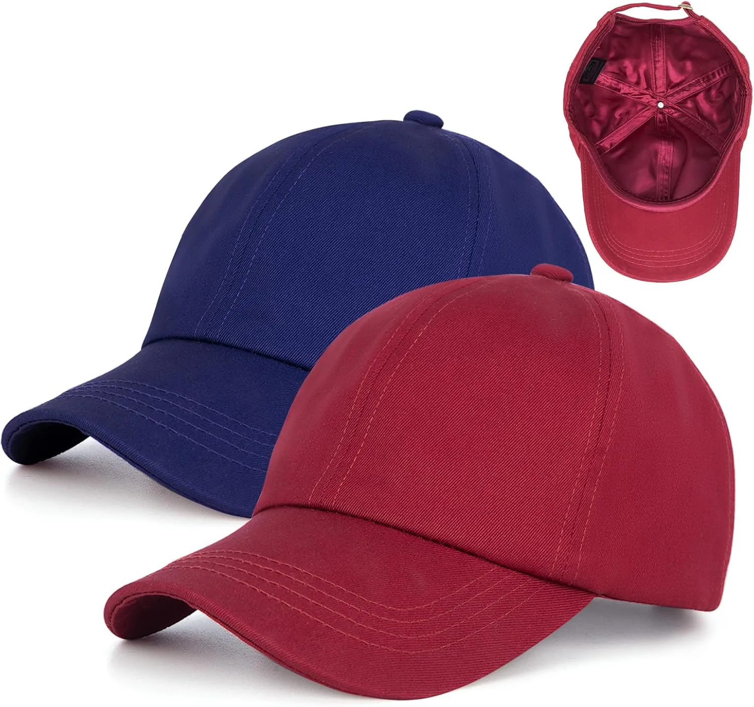 Baseball Cap Satin Lined Interior for Men and Women,Adjustable Baseball Cap Dad Golf Sun Hats