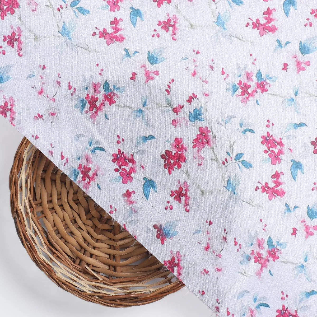 Beautiful Garden Iris Flower Digital Printed Fabric - Kora Silk