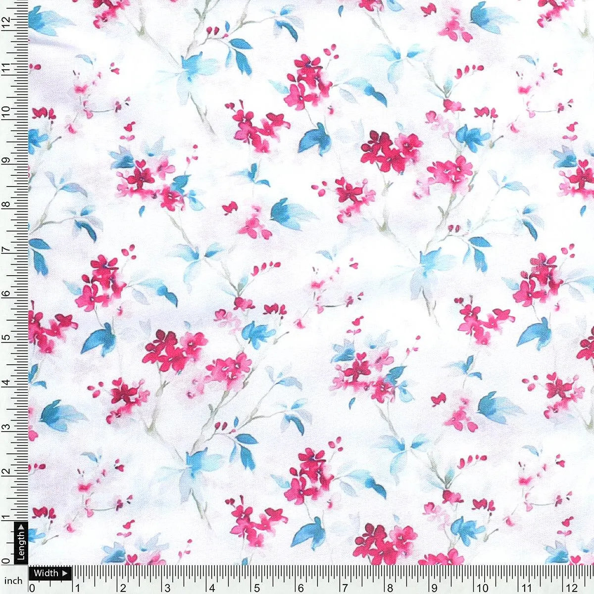 Beautiful Garden Iris Flower Digital Printed Fabric - Kora Silk