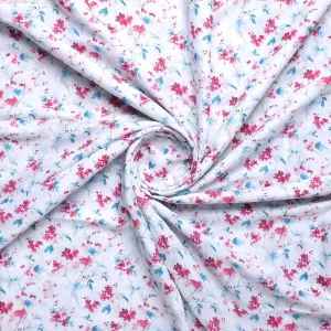 Beautiful Garden Iris Flower Digital Printed Fabric - Kora Silk