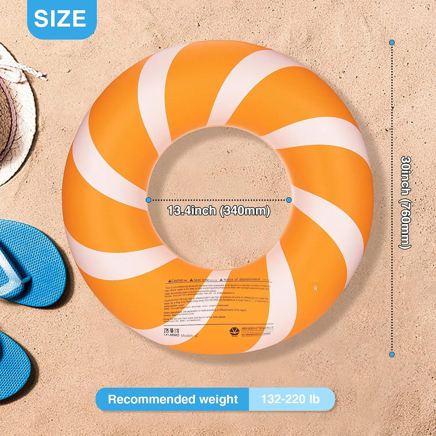 Bestrip Pool Floats Adult Size for Kids Age 8-12 Adults Inflatable Floats Swimming Ring Toys Beach Pool Party Lake Use