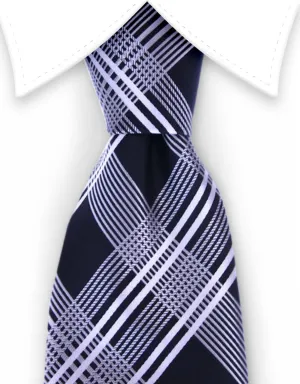 Black and Silver Plaid Necktie