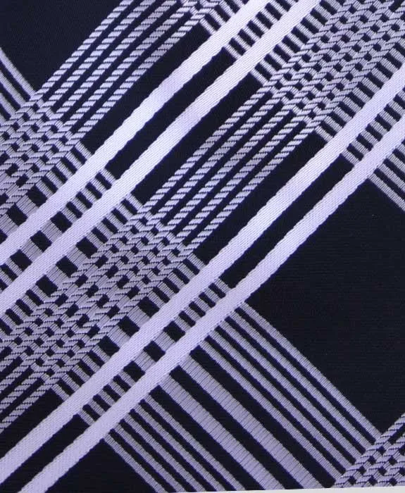 Black and Silver Plaid Necktie
