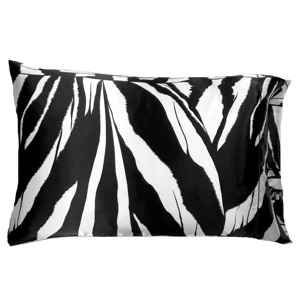 Black and White Abstract Print Satin Pillowcase
