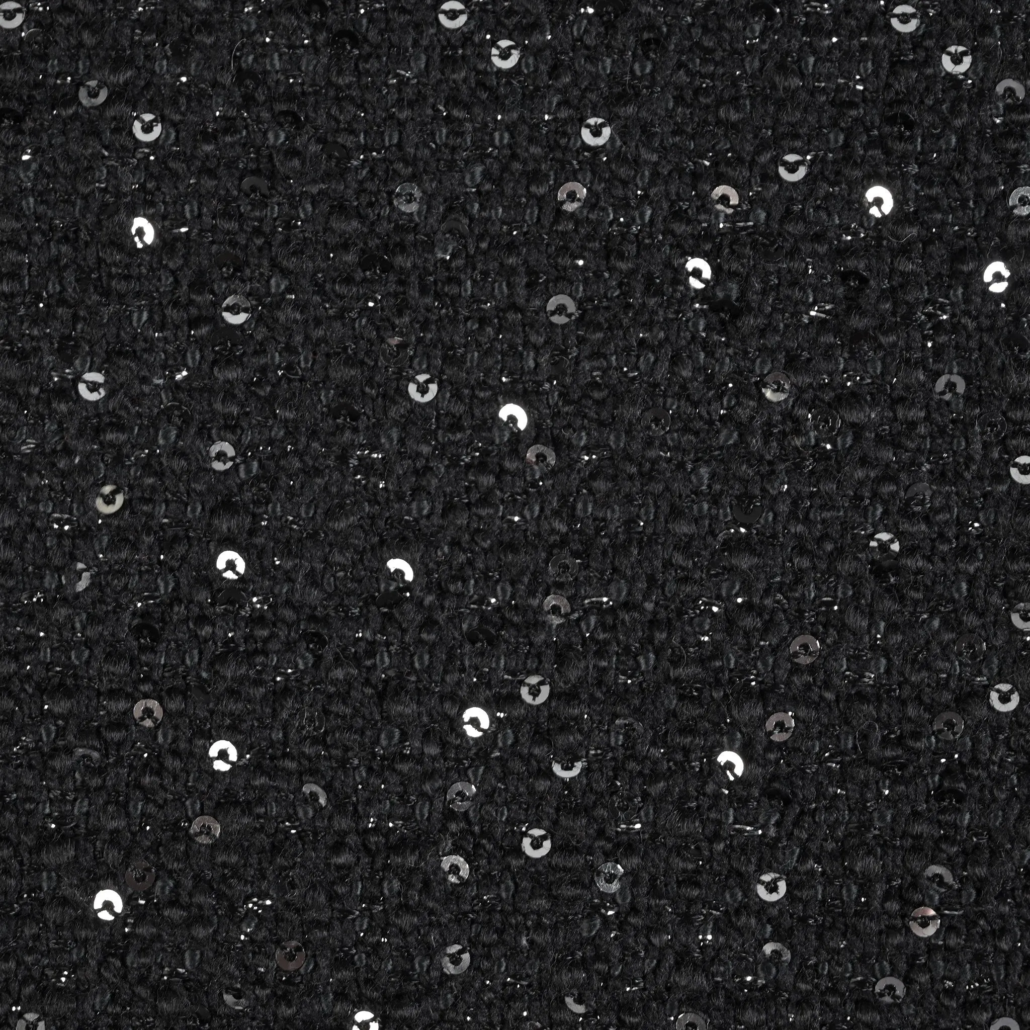 Black Shiny Tweed Fabric 6513