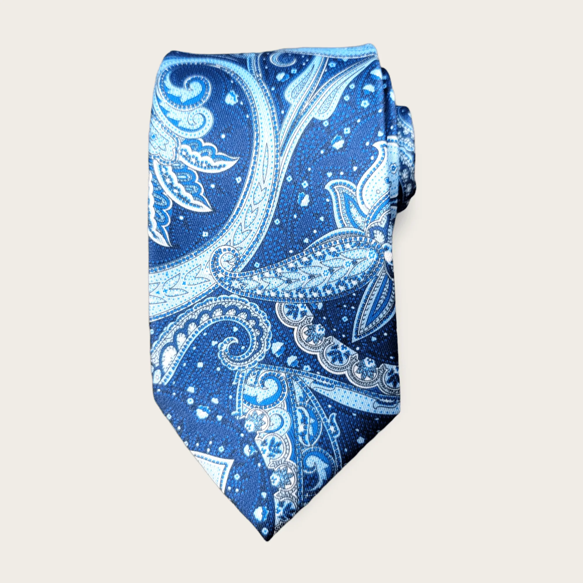 Blue Paisley Floral Tie