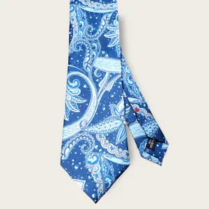 Blue Paisley Floral Tie