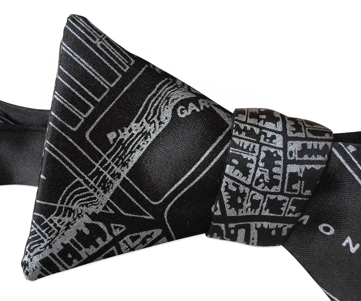 Boston Map Printed Bow Tie. 1814 Vintage Map