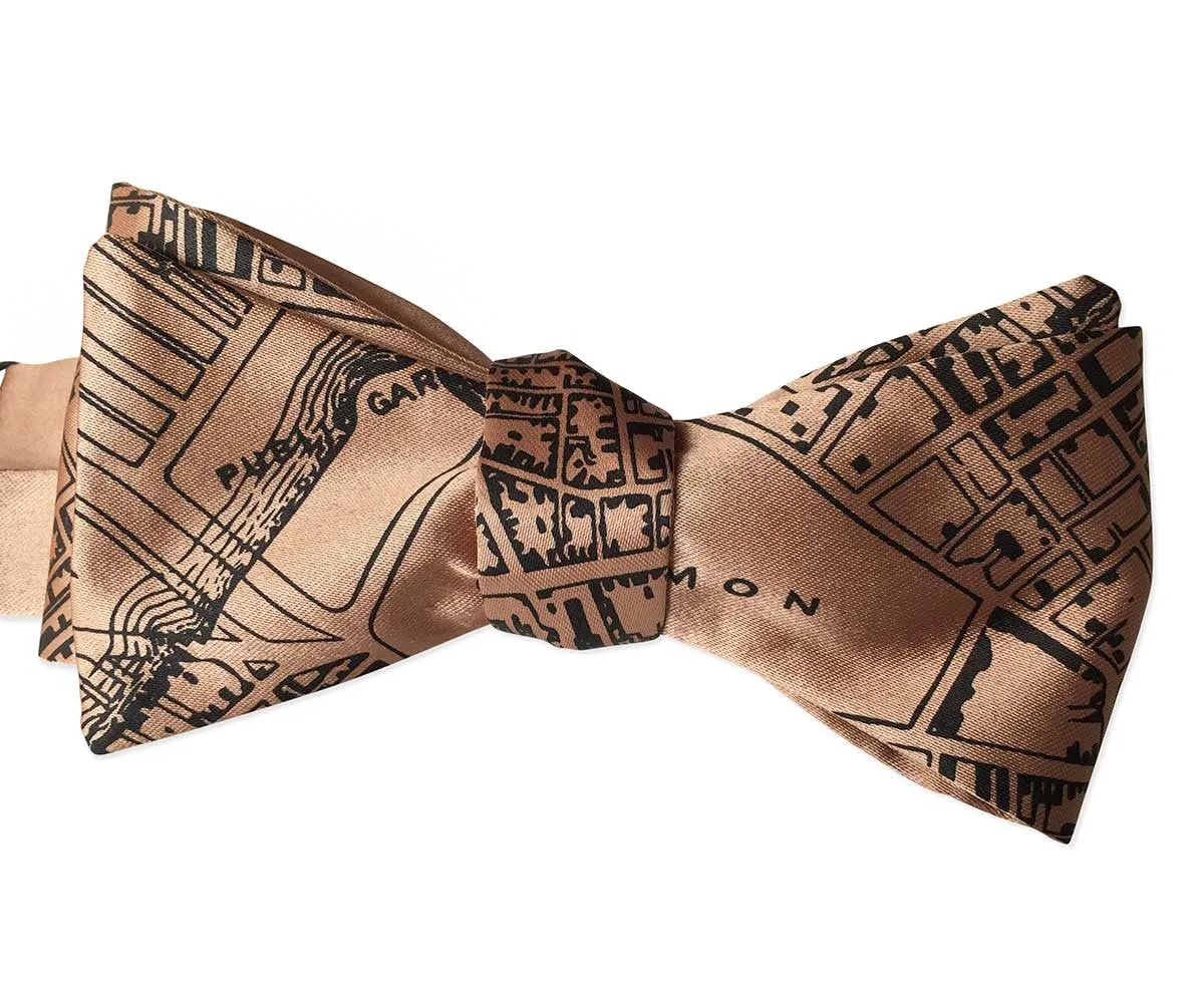 Boston Map Printed Bow Tie. 1814 Vintage Map