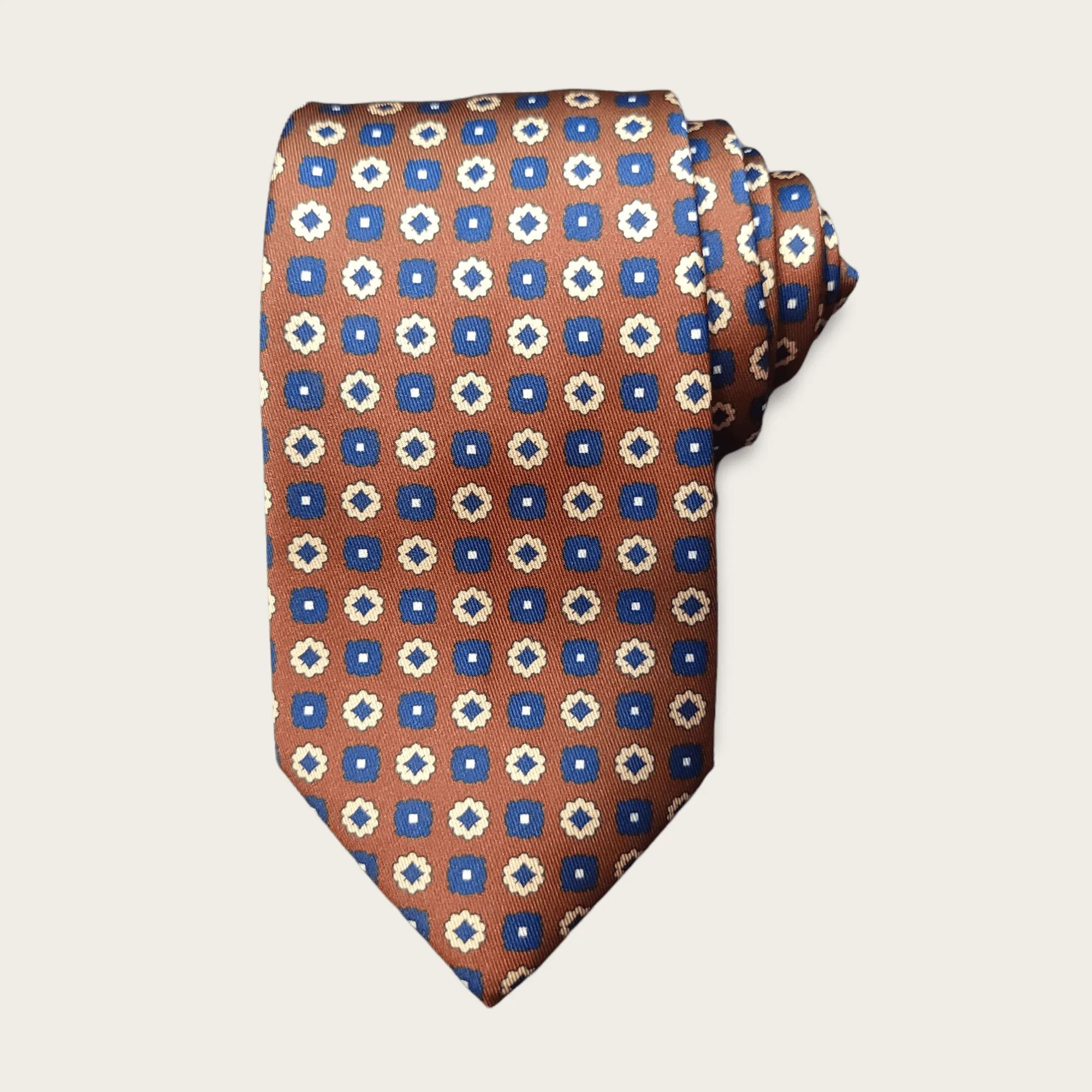 Brown Blue Dot Tie