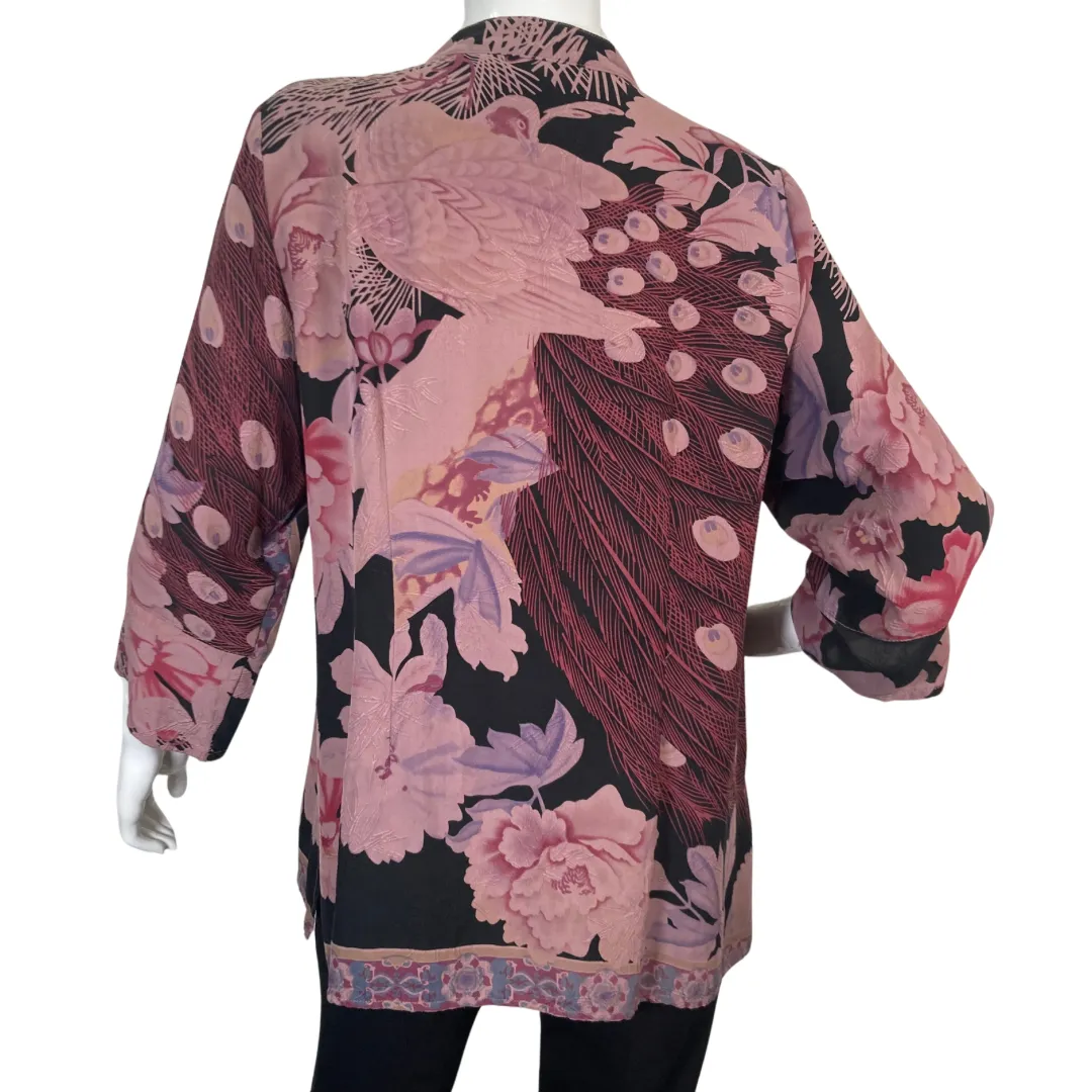Citron Stylish Purple Flowers Blouse
