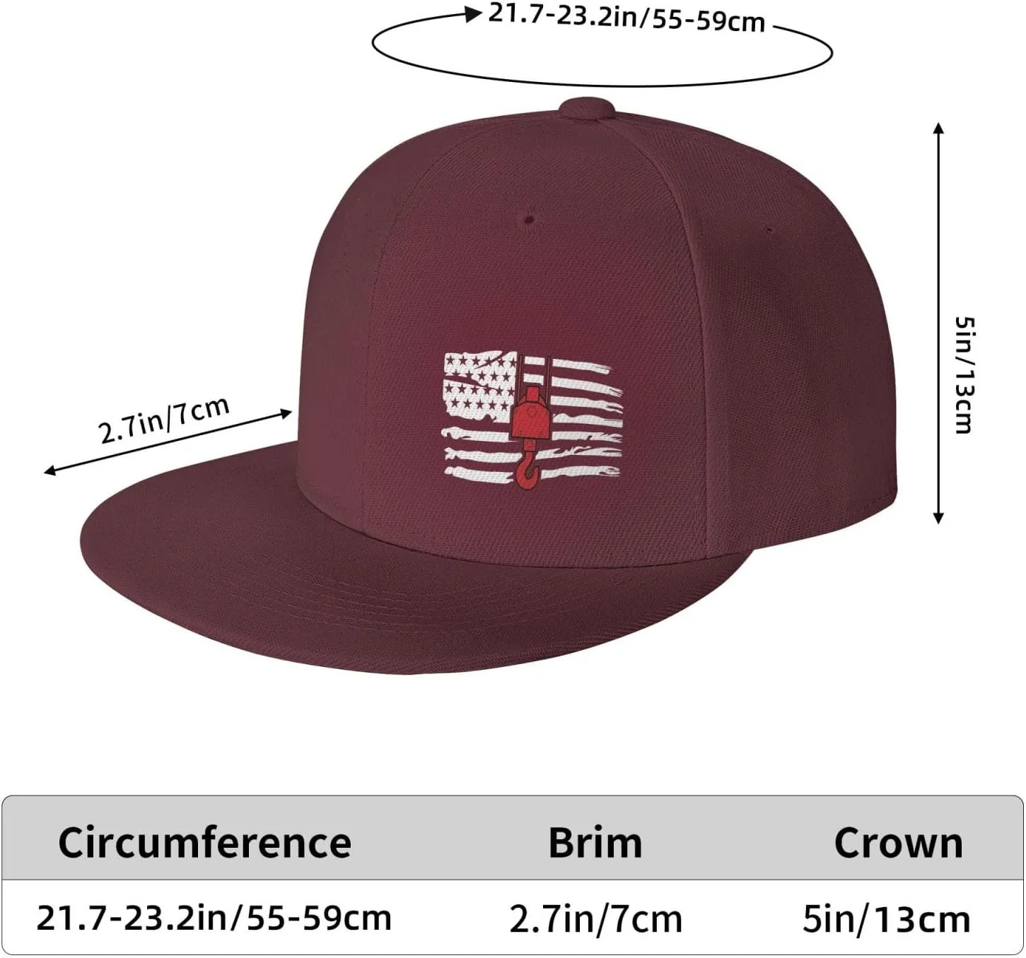 Crane Operator America Flag Flat Bill Baseball Cap Funny Snapback Hat Hip Hop Adjustable Dad Trucker Hats