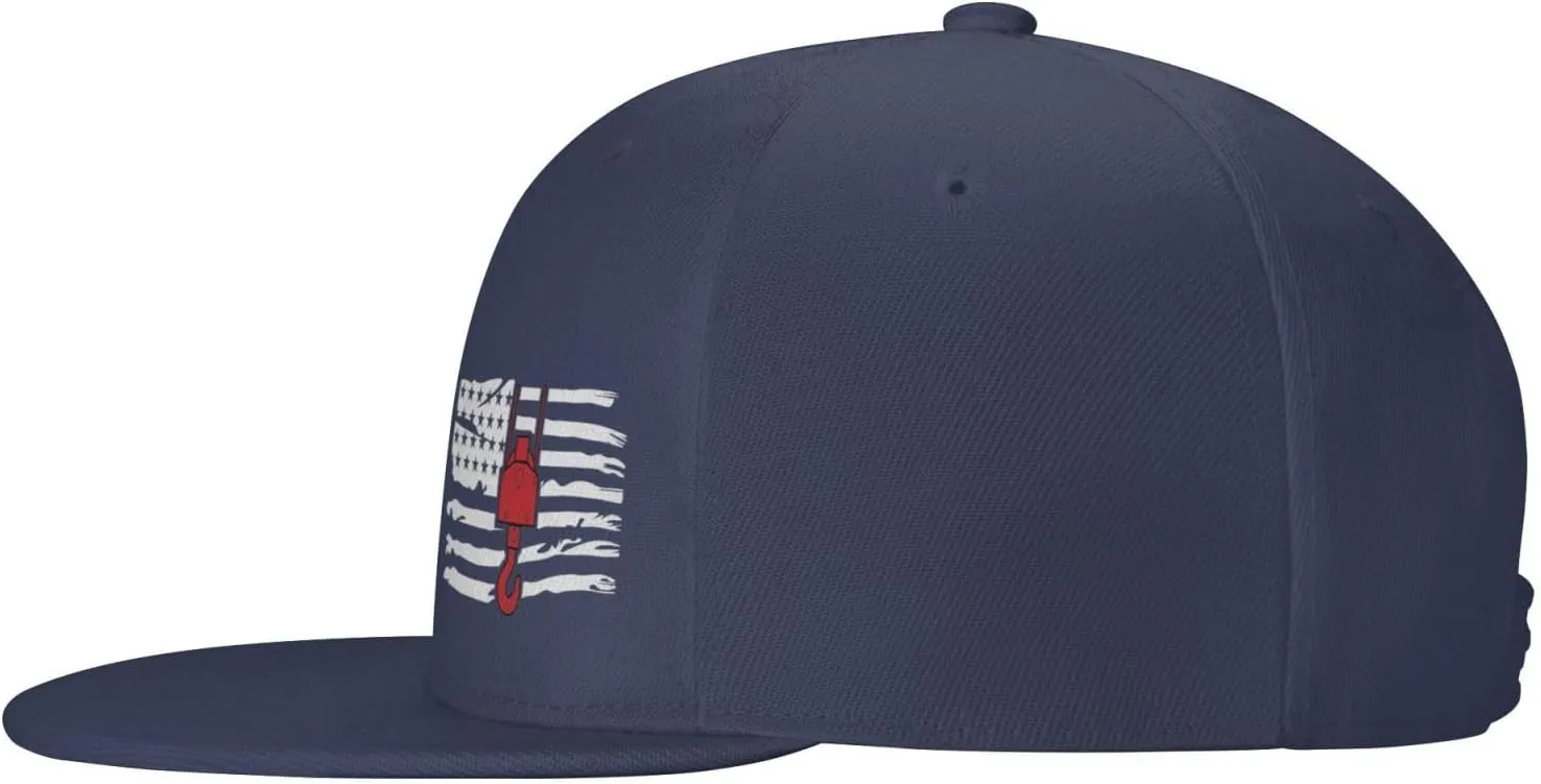 Crane Operator America Flag Flat Bill Baseball Cap Funny Snapback Hat Hip Hop Adjustable Dad Trucker Hats