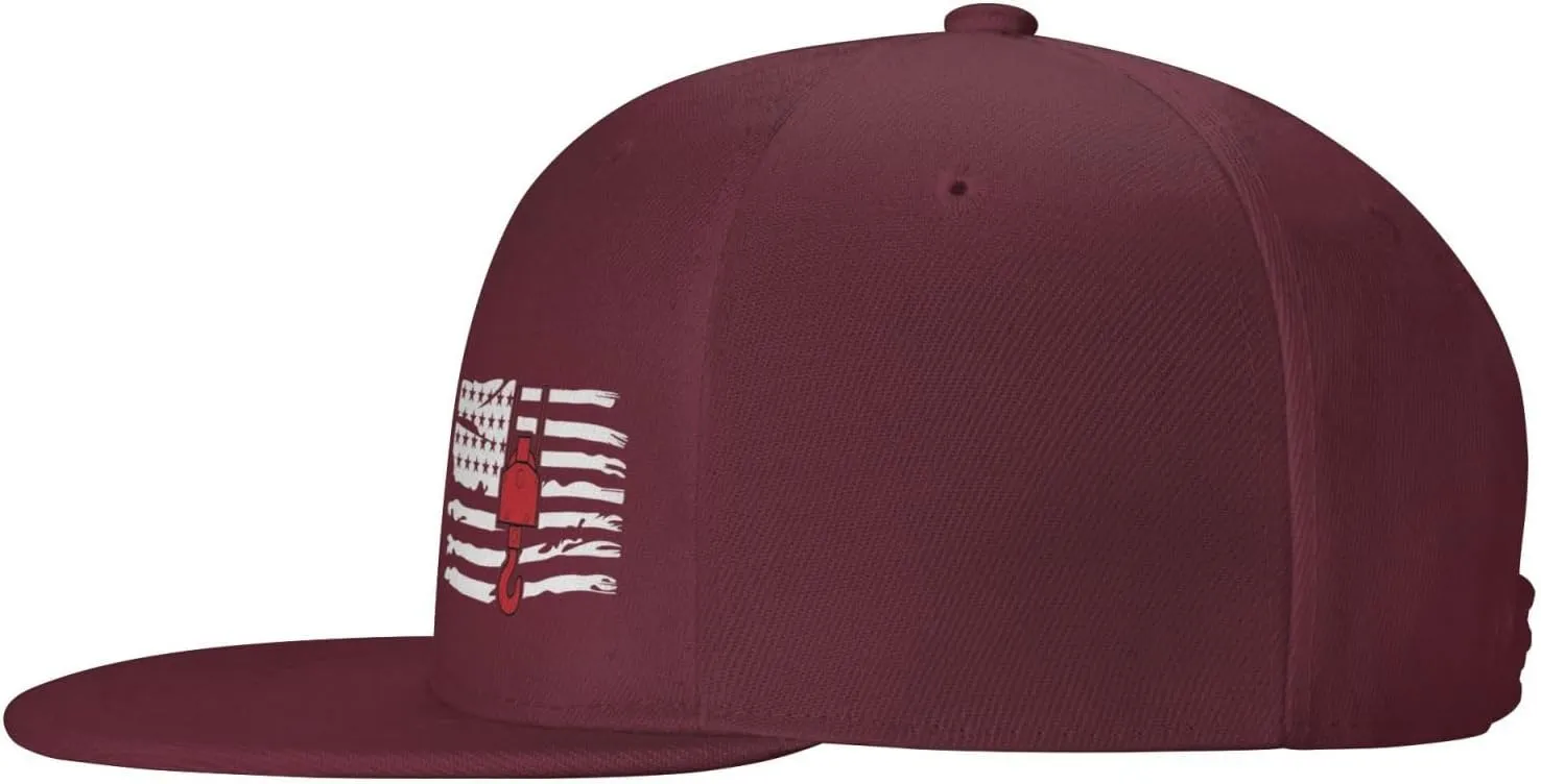 Crane Operator America Flag Flat Bill Baseball Cap Funny Snapback Hat Hip Hop Adjustable Dad Trucker Hats