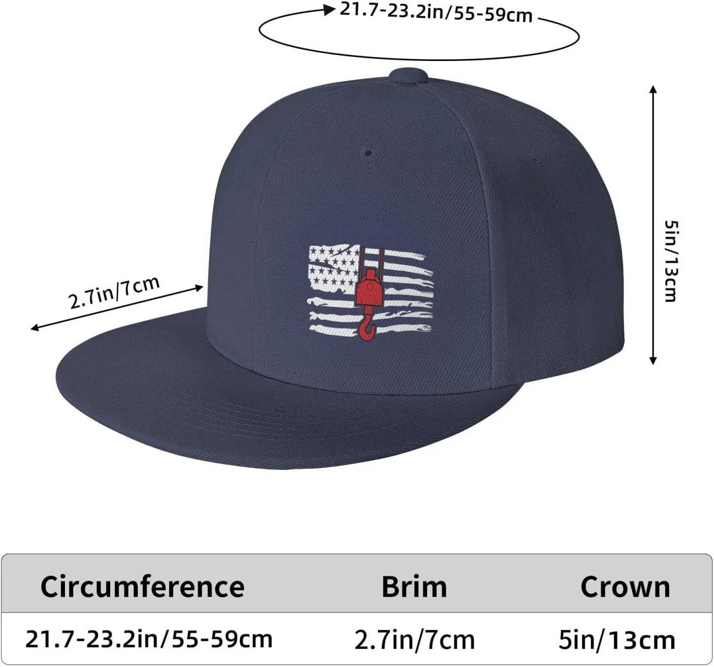 Crane Operator America Flag Flat Bill Baseball Cap Funny Snapback Hat Hip Hop Adjustable Dad Trucker Hats