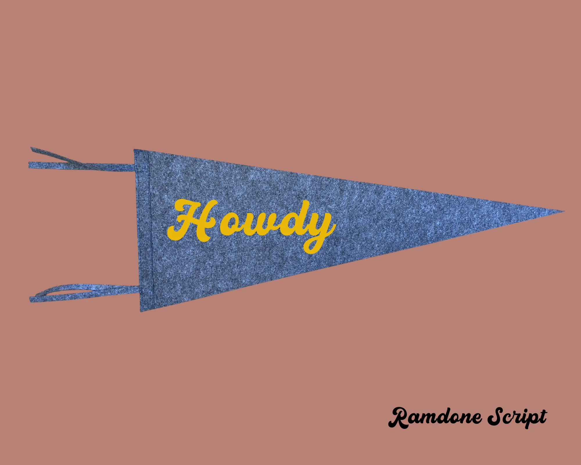 Custom Chain Stitch Wool Pennant