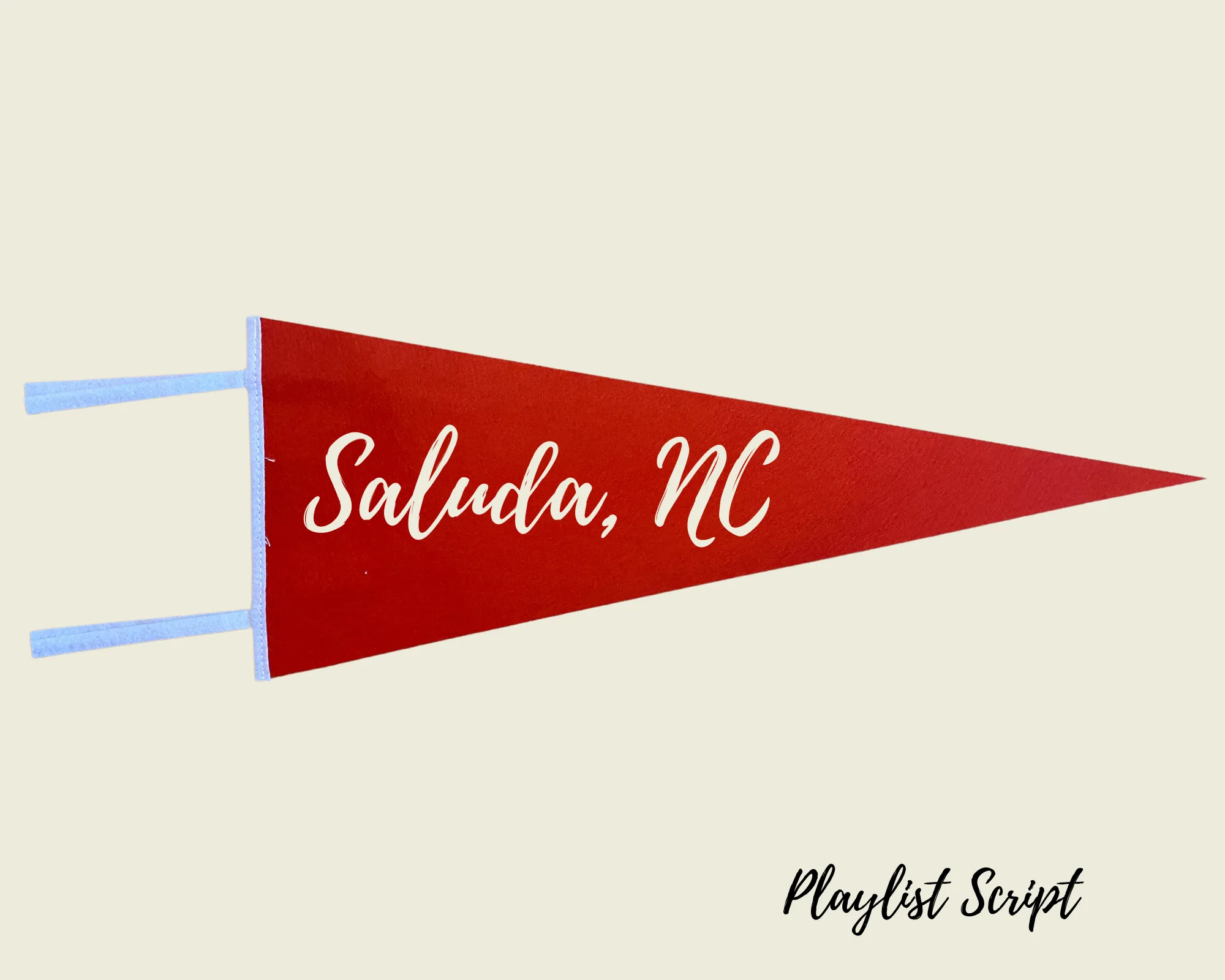 Custom Chain Stitch Wool Pennant