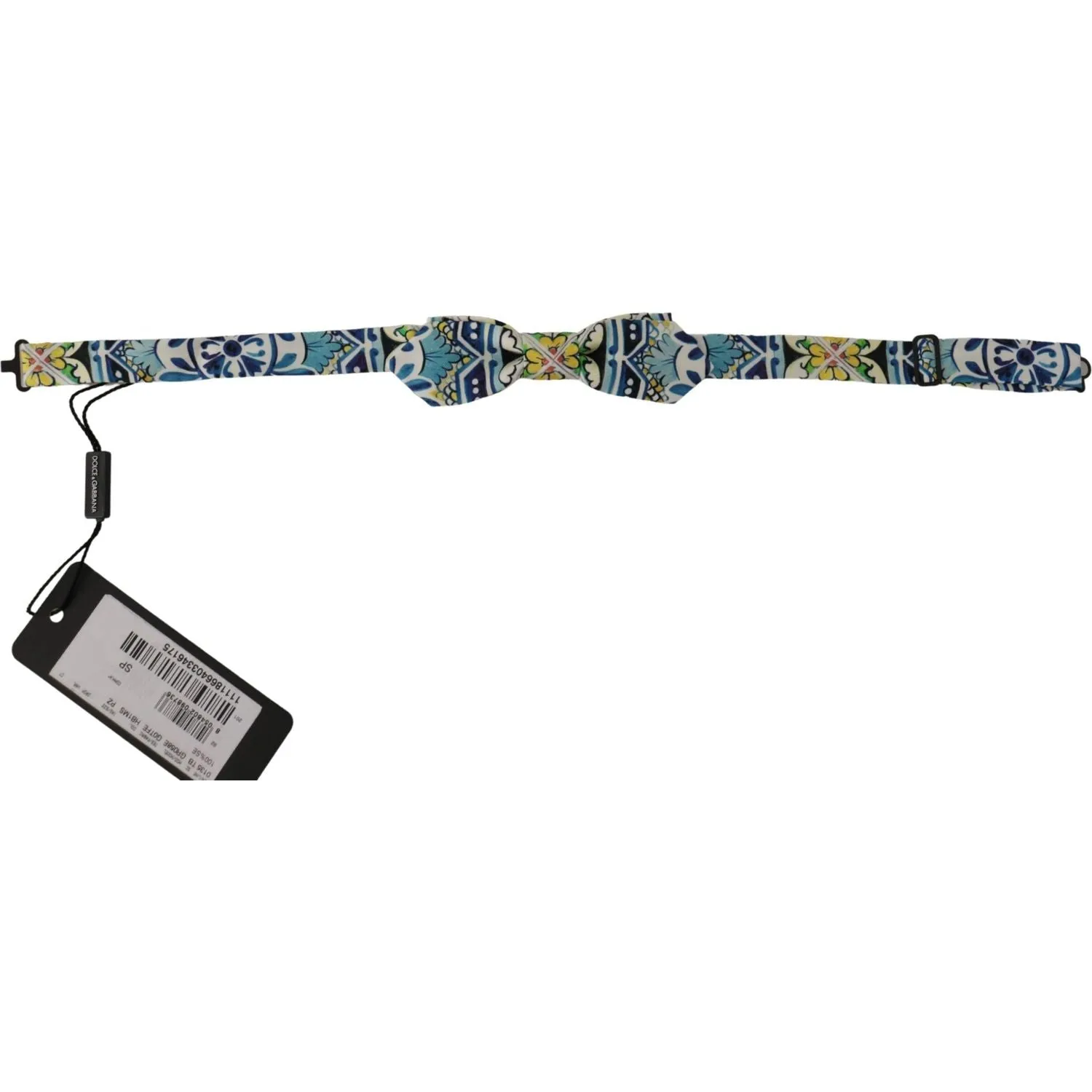 Dolce & Gabbana Majolica Print Silk Bow Tie