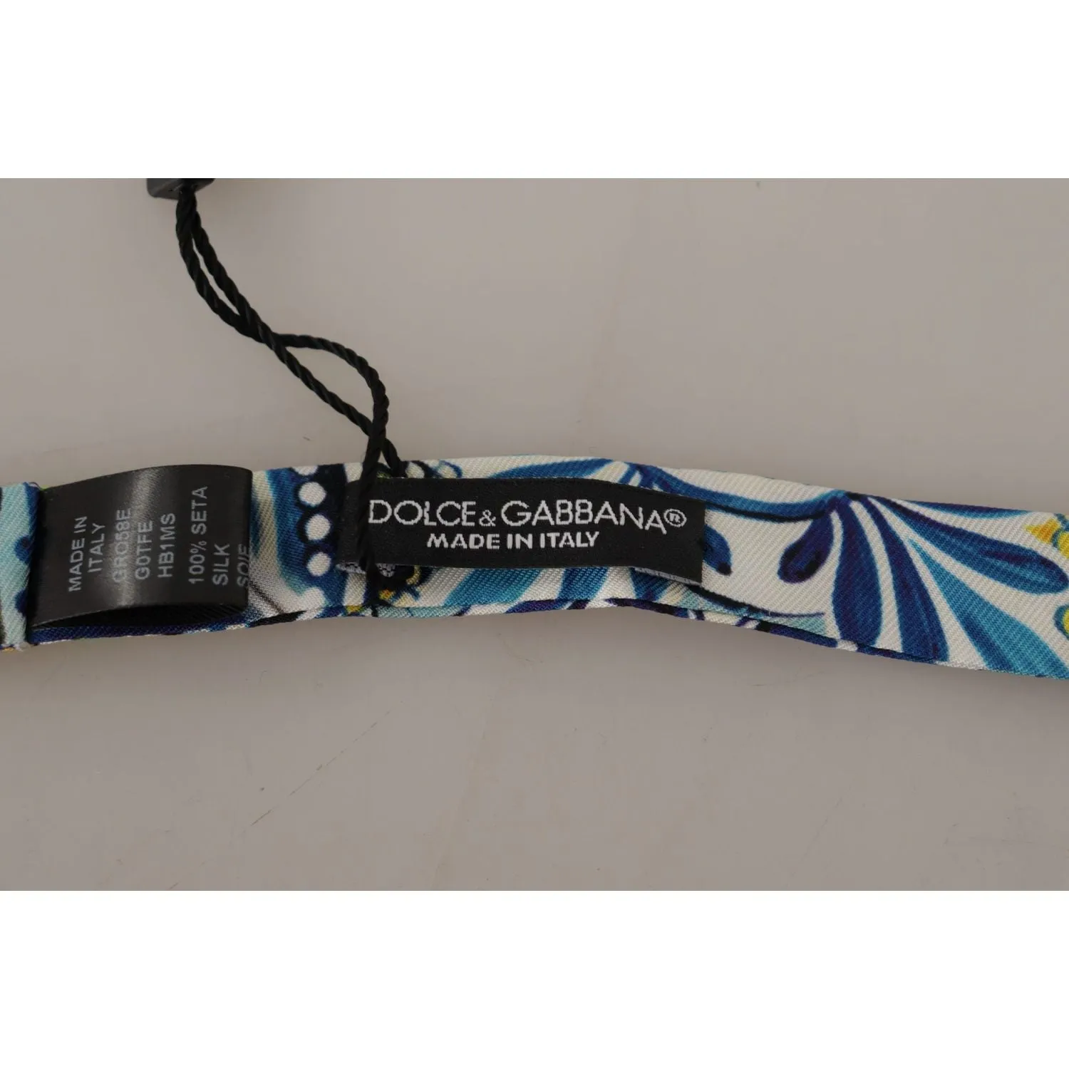 Dolce & Gabbana Majolica Print Silk Bow Tie