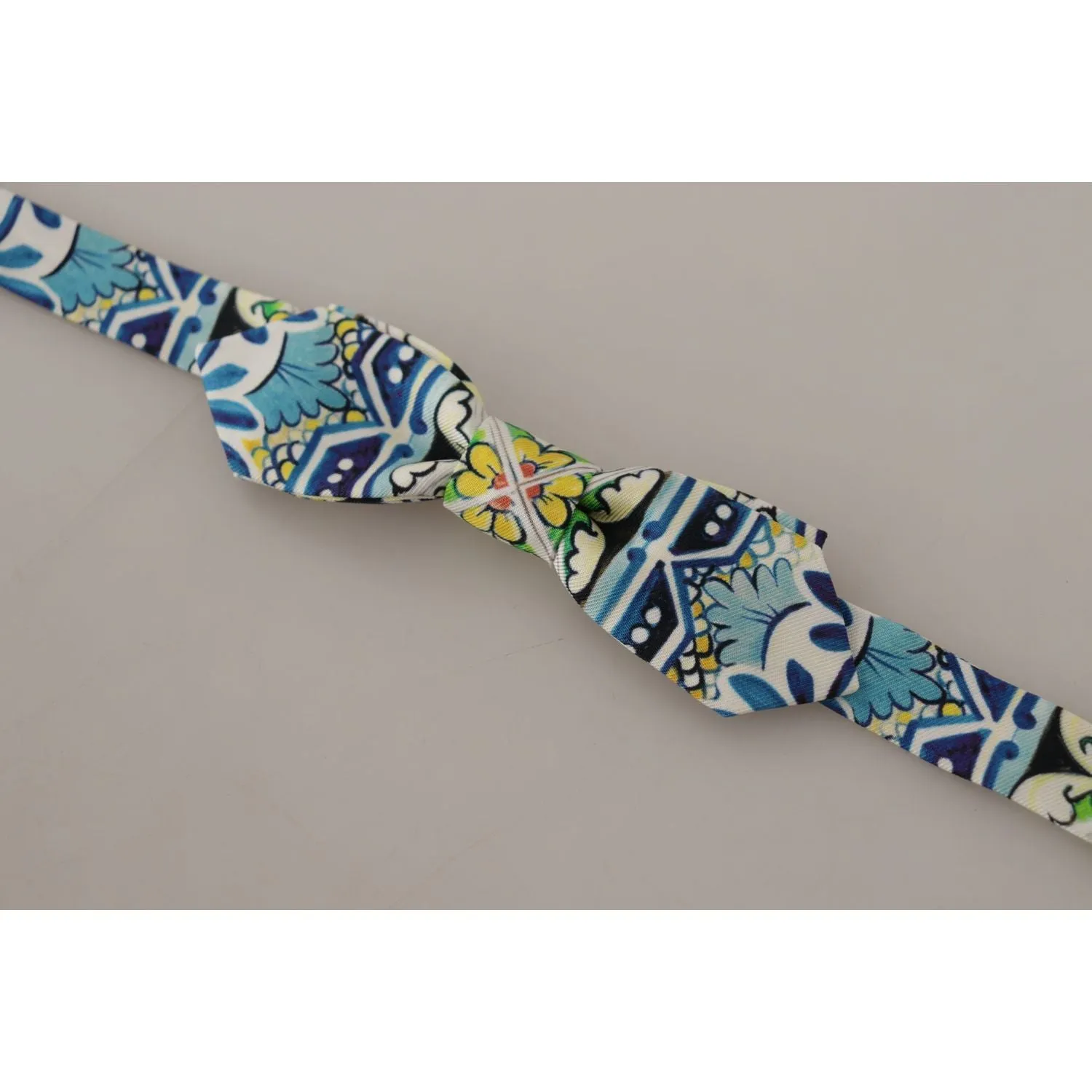 Dolce & Gabbana Majolica Print Silk Bow Tie