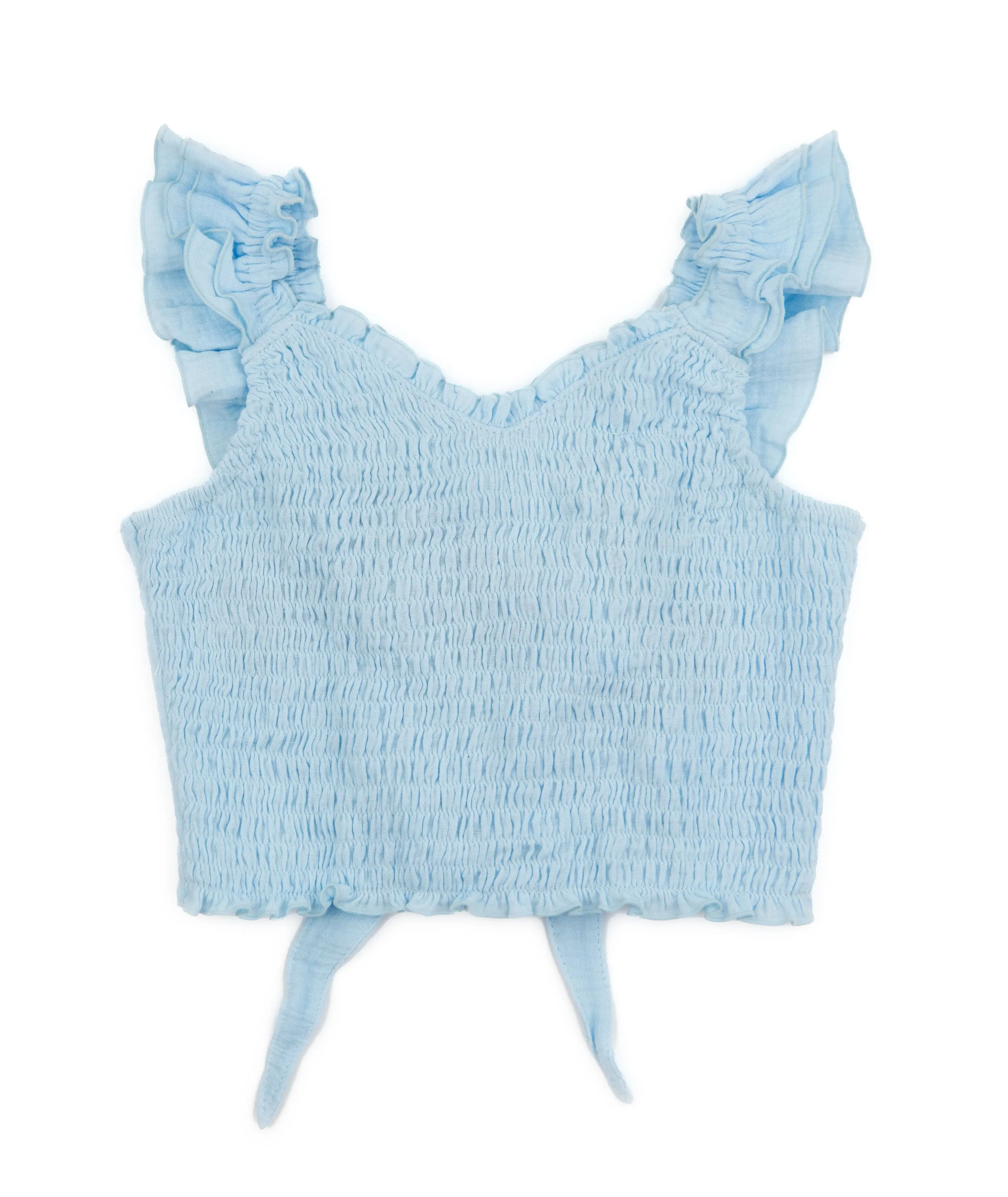 FBZ Girls Gauze Bow Back Smock Top