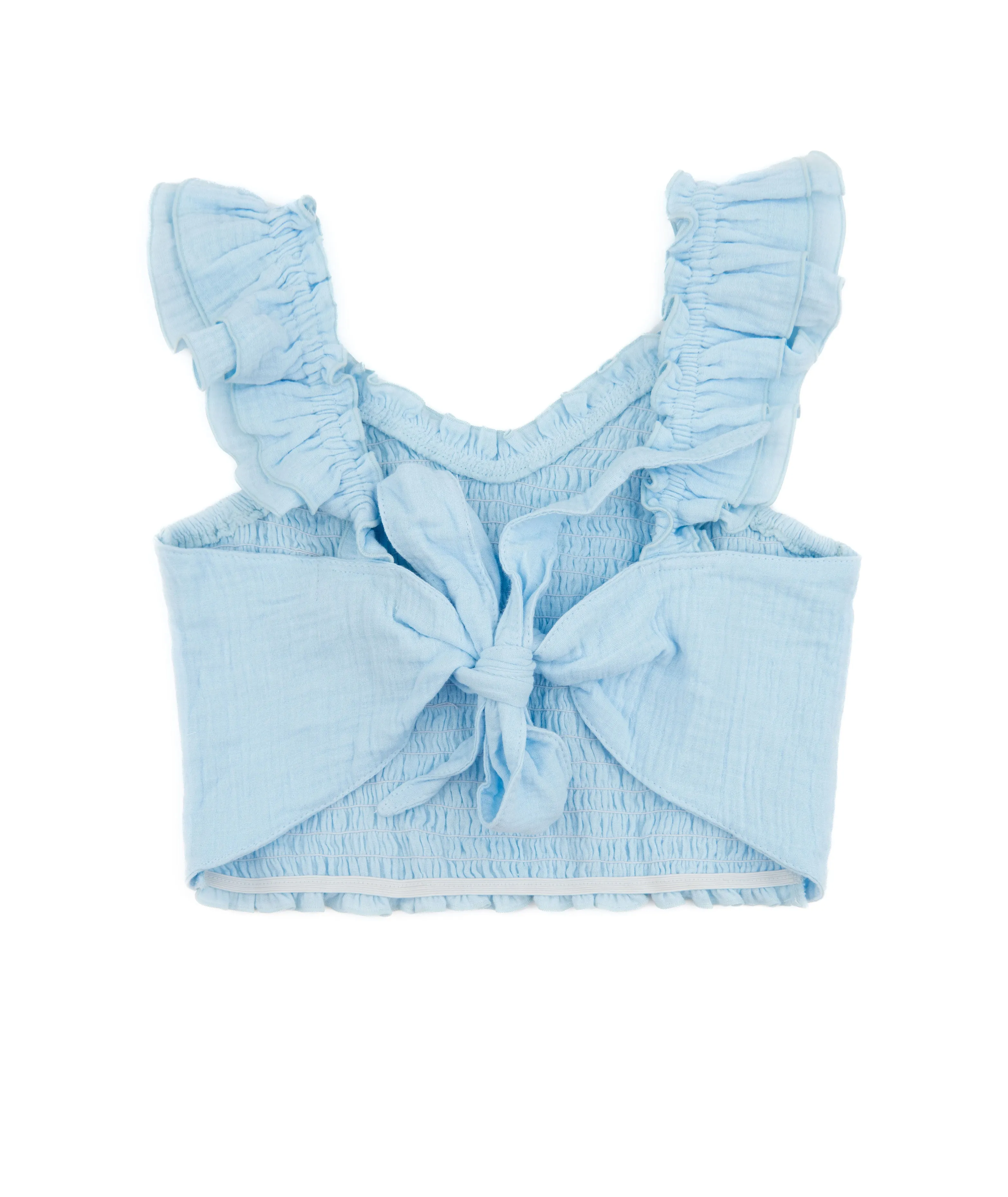 FBZ Girls Gauze Bow Back Smock Top