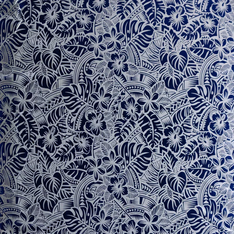 Hibiscus Plumeria Tiare Monstera,Musa Acuminata, Anthurium leaves Fabric | Printed Polyester Foil