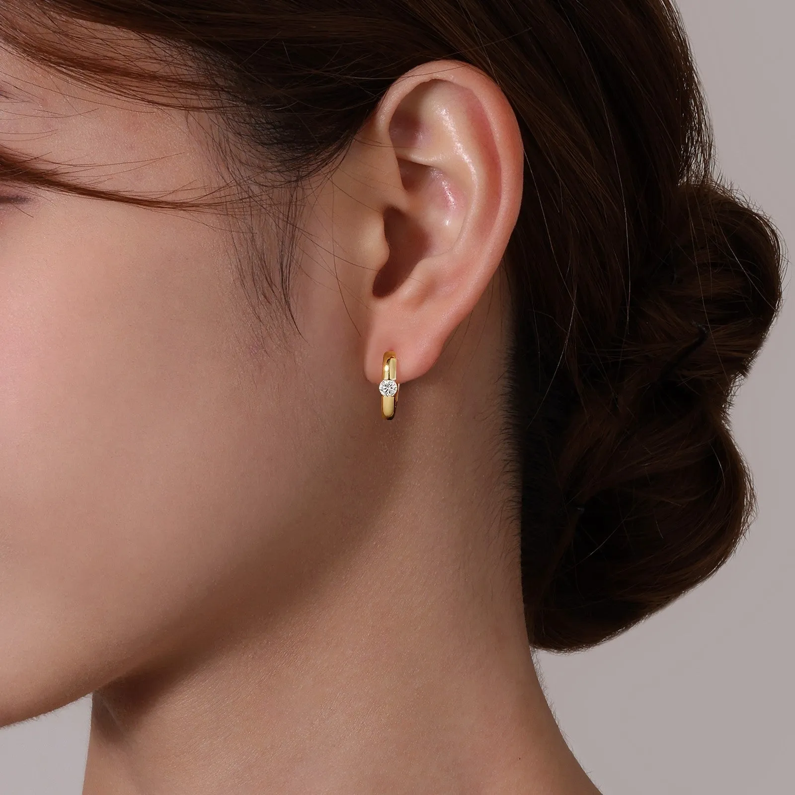 High Polished Huggie Earrings