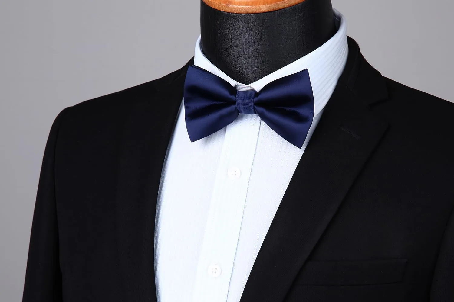HISDERN Bow Tie and Suspenders for Men Suspender and Bowtie Handkerchief Set Adjustable Y Shape 6 Clips Wedding Brace