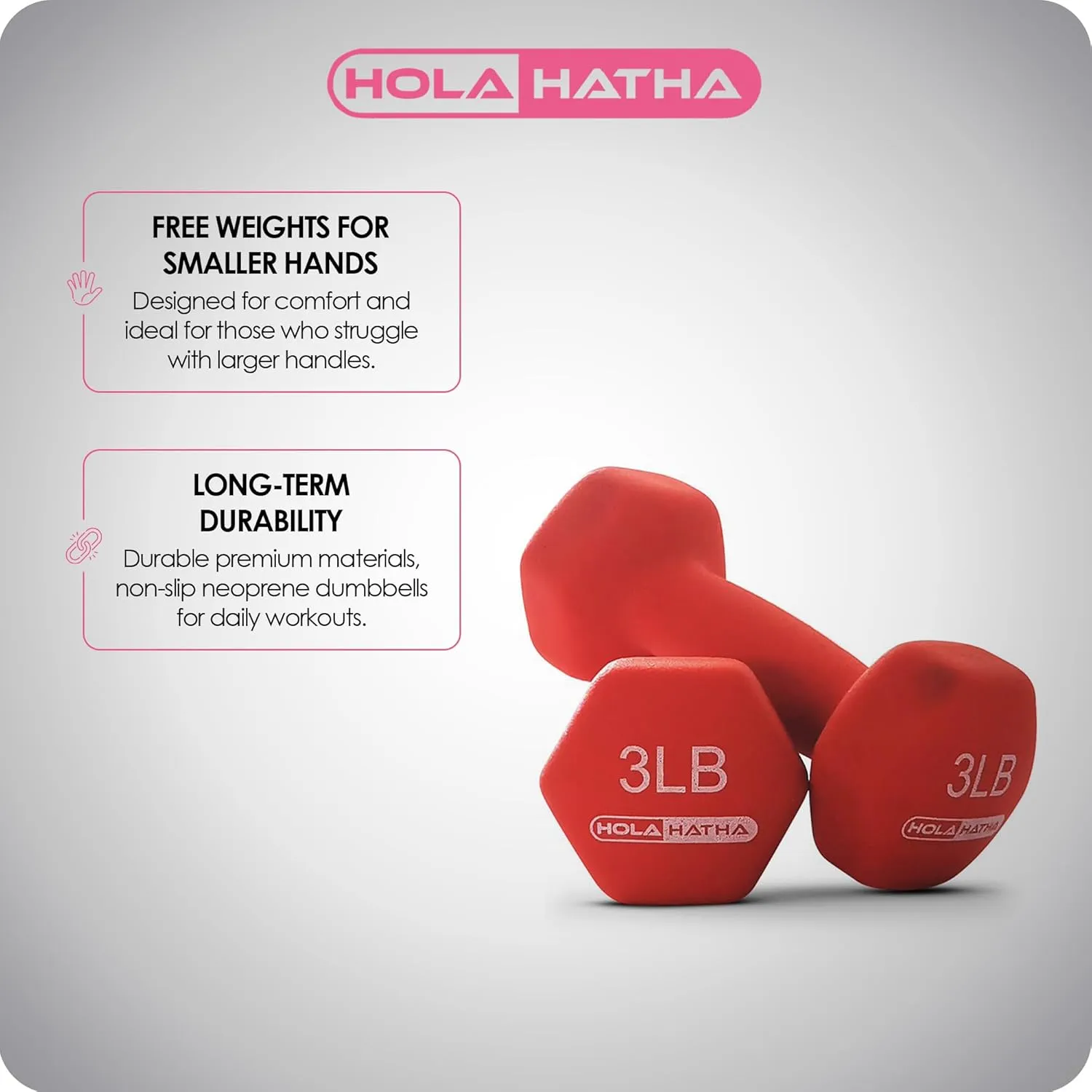 HolaHatha Neoprene Dumbbell Free Hand Weight Set with Rack, Ideal for Home Exercises to Gain Tone and Definition