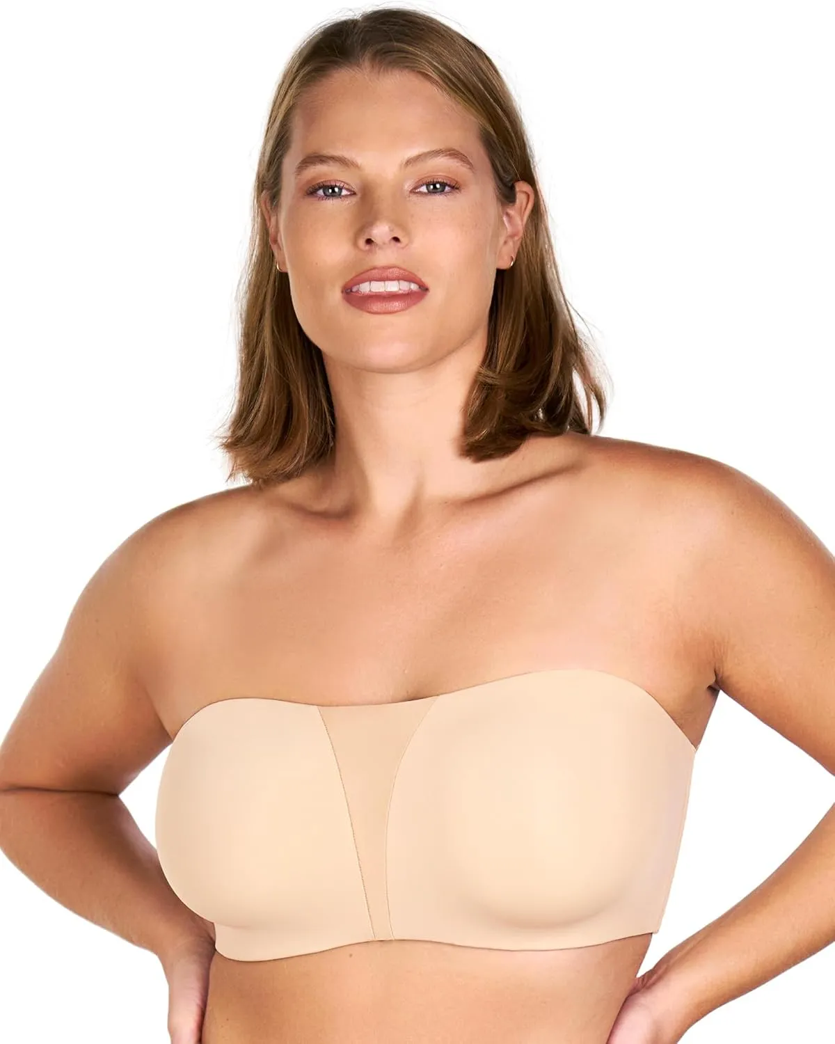 HSIA Strapless Bra for Big Bust Women, Plus Size Full Coverage Bandeau Fiery Bra Anti-Slip Underwire Support for Large Breast