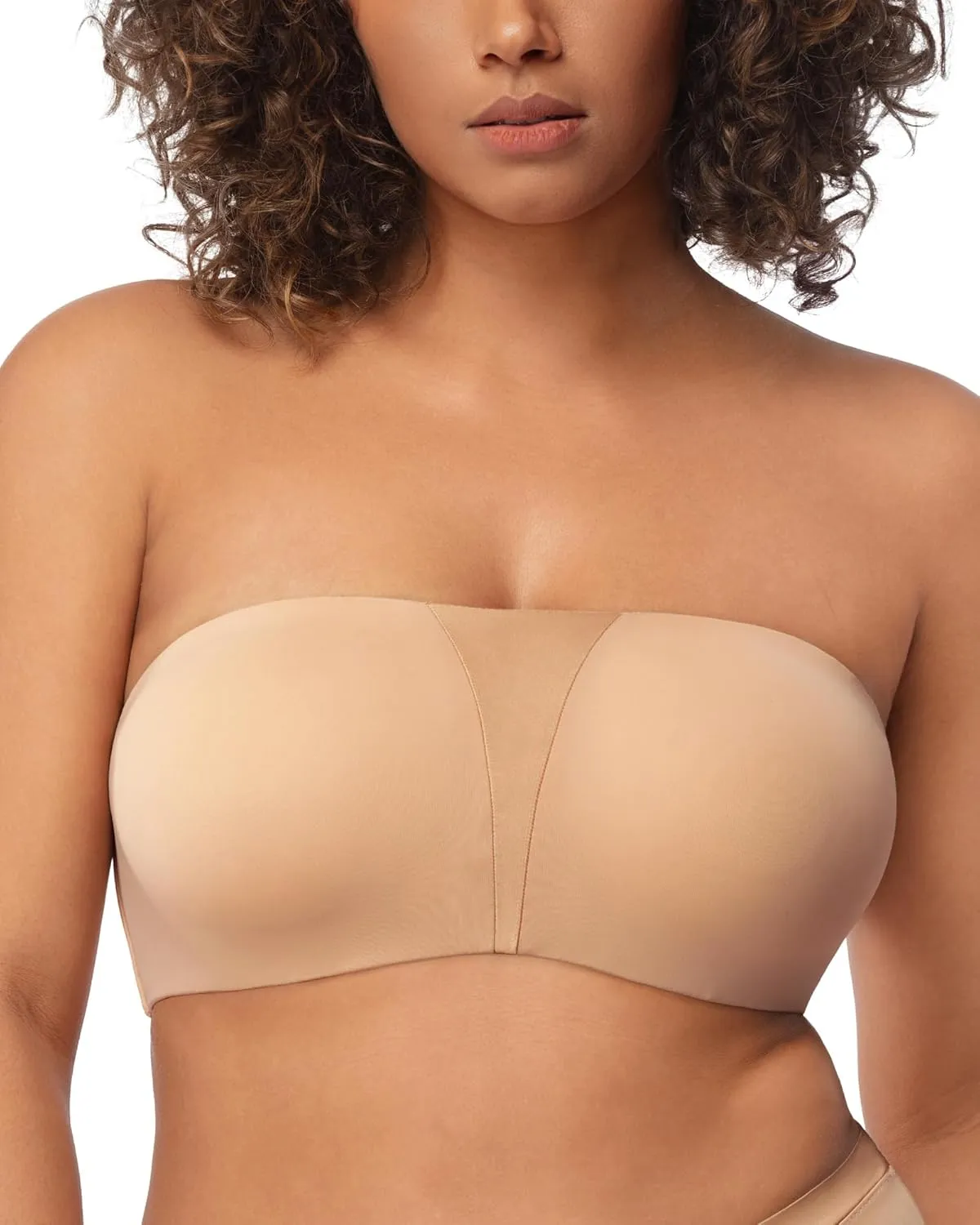 HSIA Strapless Bra for Big Bust Women, Plus Size Full Coverage Bandeau Fiery Bra Anti-Slip Underwire Support for Large Breast
