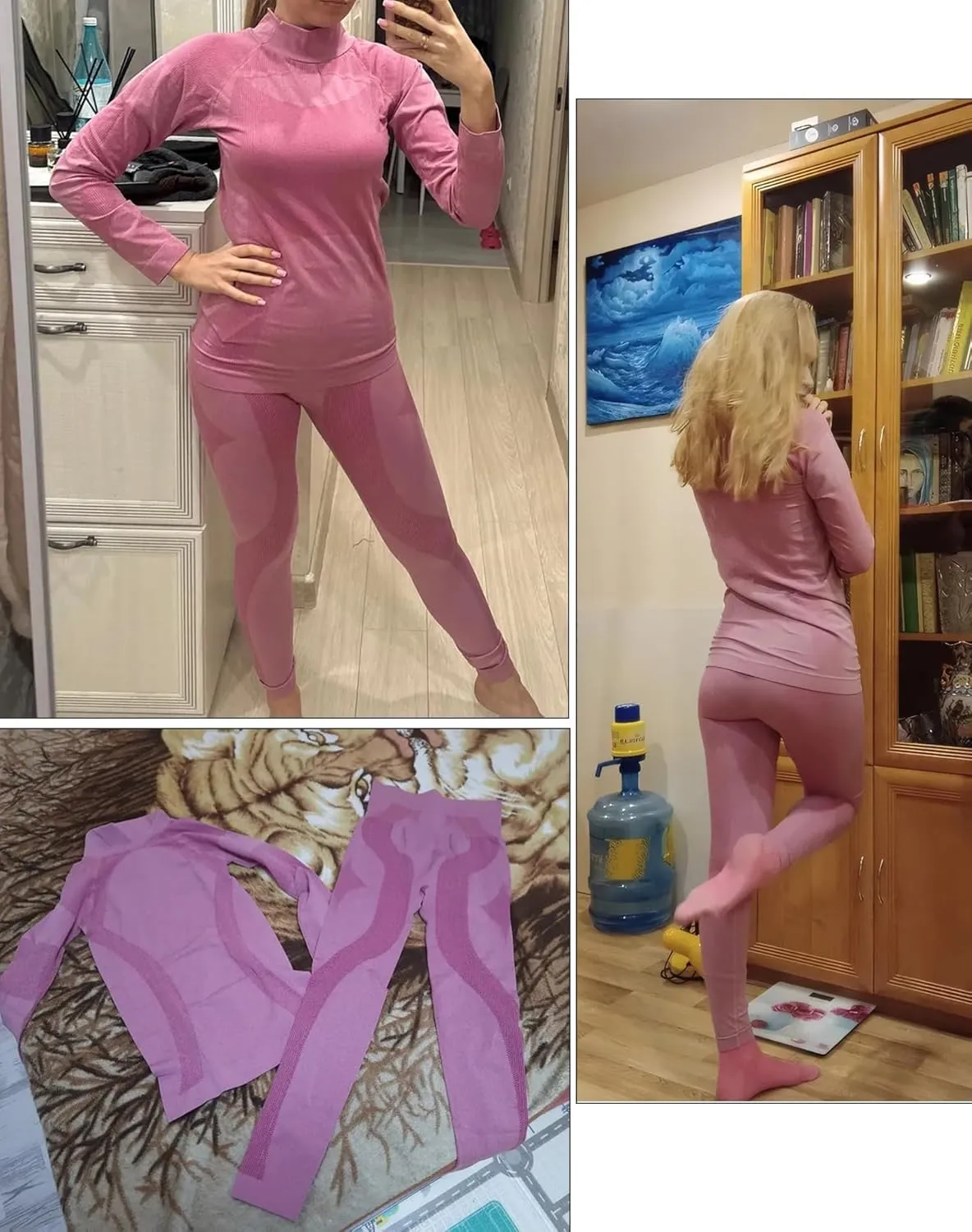 Inno Functional Wear Seamless Thermal Underwear for Women Pj Set Workout Ski Warm Base Layer Cold Weather Yoga Top Bottom