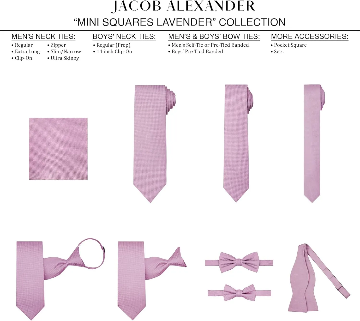 Jacob Alexander Men's Woven Subtle Mini Squares Adjustable Self-Tie Bow Tie